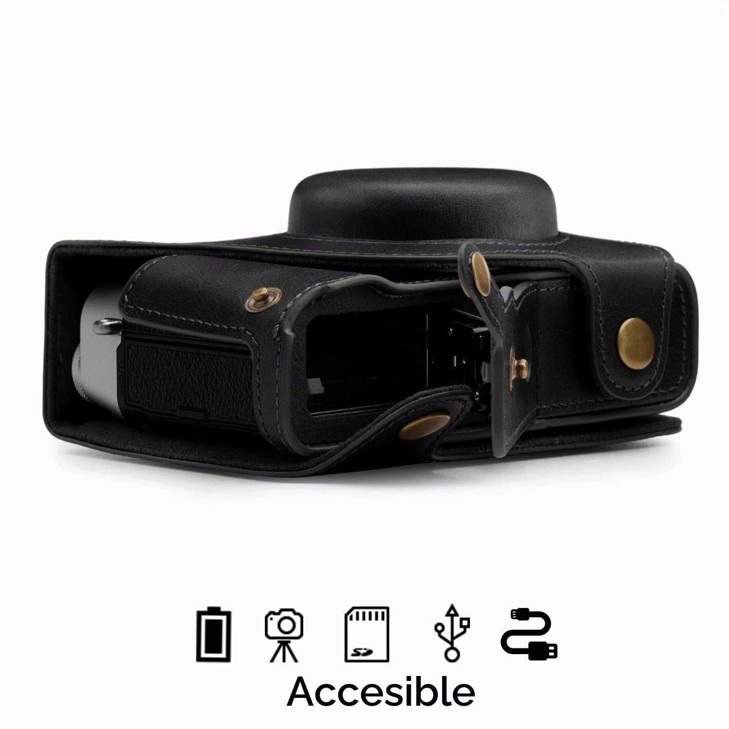 MegaGear Ever Ready - Funda de Piel auténtica Compatible con Fujifilm X100V
