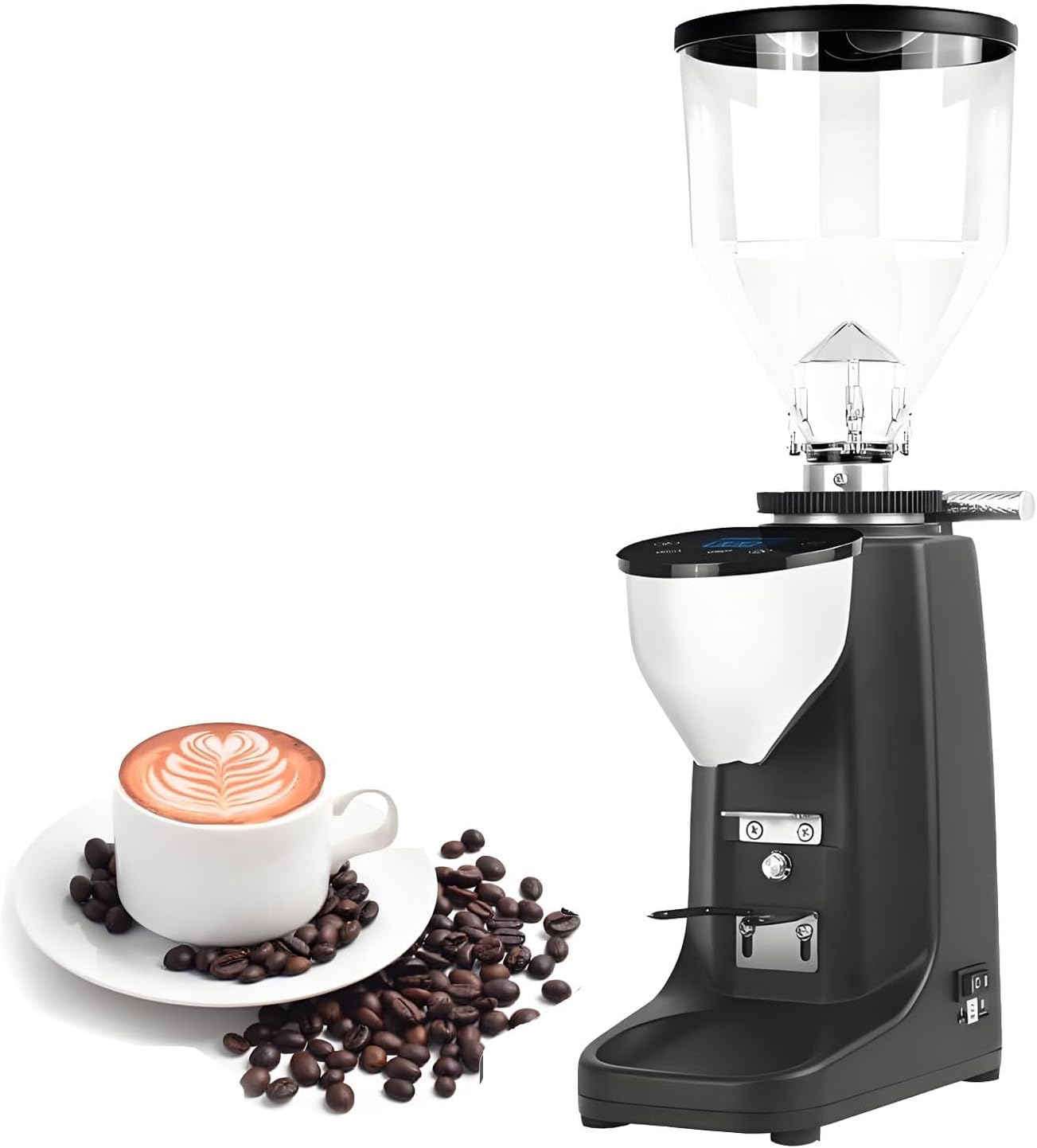 Electric Coffee Grinder，Coffee Grinder，19 Precise Settings, with 60mm Flat Burrs, LED Display，Detachable Funnel Stand,for Espresso and Pour Over Brewing Black