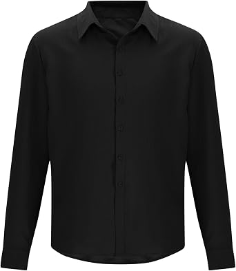 Dress Shirts for Men Regular Fit Wrinkle Free Long Sleeve Solid Button Down T-Shirt Causal Stylish Collared Shirts