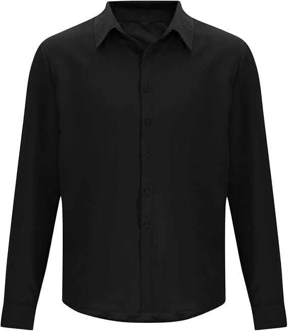 Dress Shirts for Men Regular Fit Wrinkle Free Long Sleeve Solid Button Down T-Shirt Causal Stylish Collared Shirts