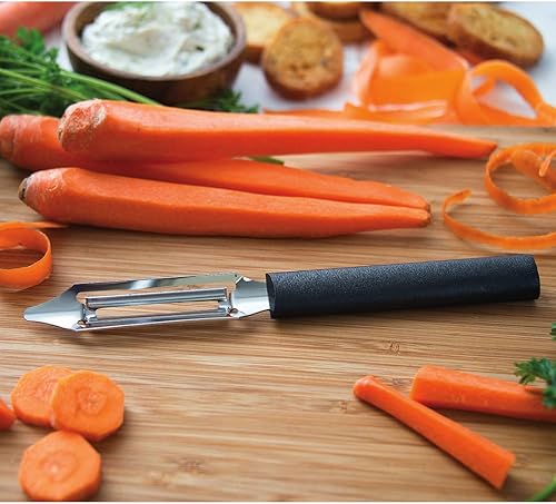 Miniatura 2 de Rada Cutlery Deluxe - Hoja peladora de verduras de acero inoxidable, resina fabricada en los Estados Unidos, 8-38 pulgadas, mango negro, paquete de 2