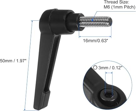 TA-VIGOR 4Pcs Adjustable Clamping Lever Handles, M6 x 15mm Locking Quick Release Push Button Ratchet Screw Knobs, 304 Stainless Steel Male Thread Stud Bolts Handle for Machinery & Equipment