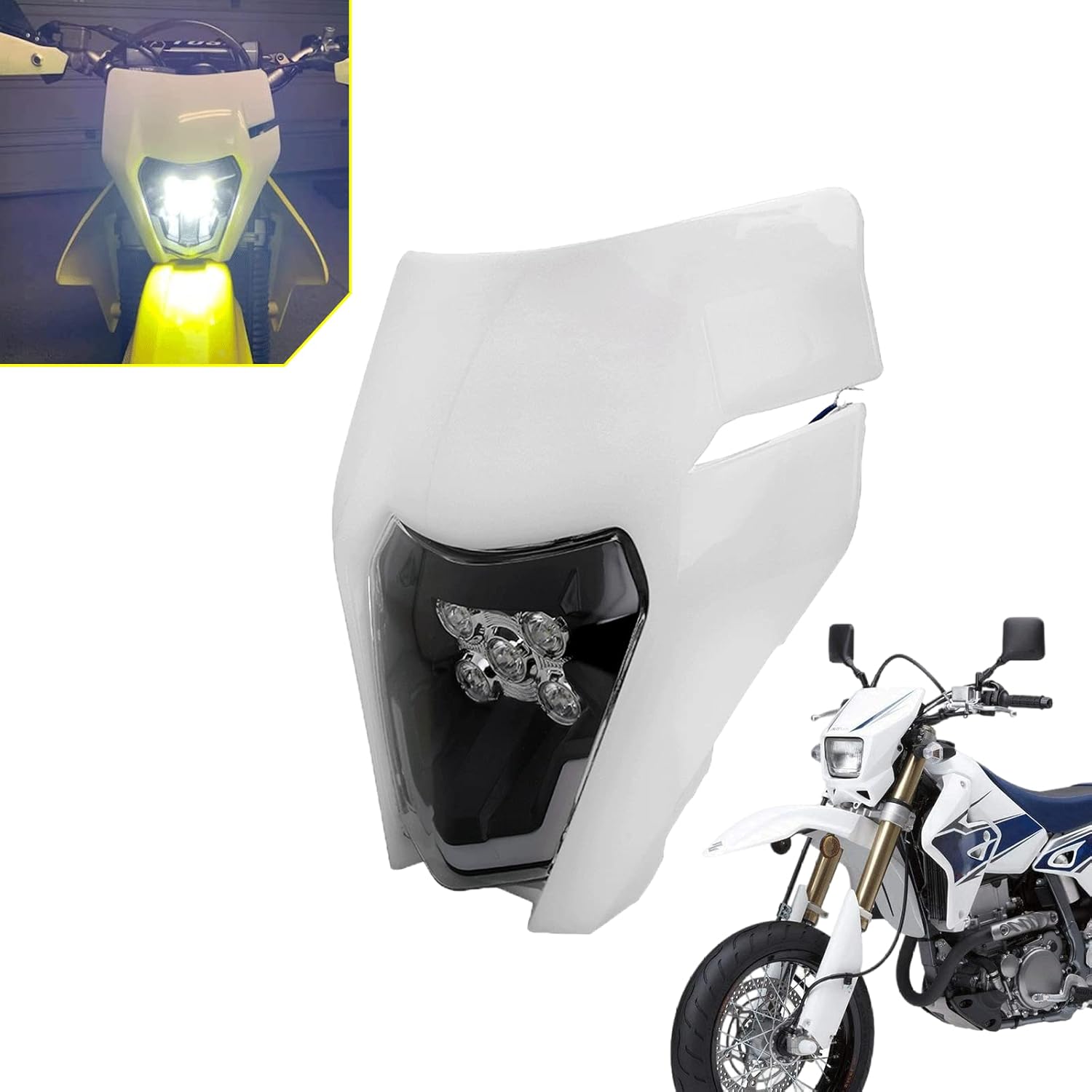 JFG RACING Motorcycle Headlight Dirt Bike Headlight LED