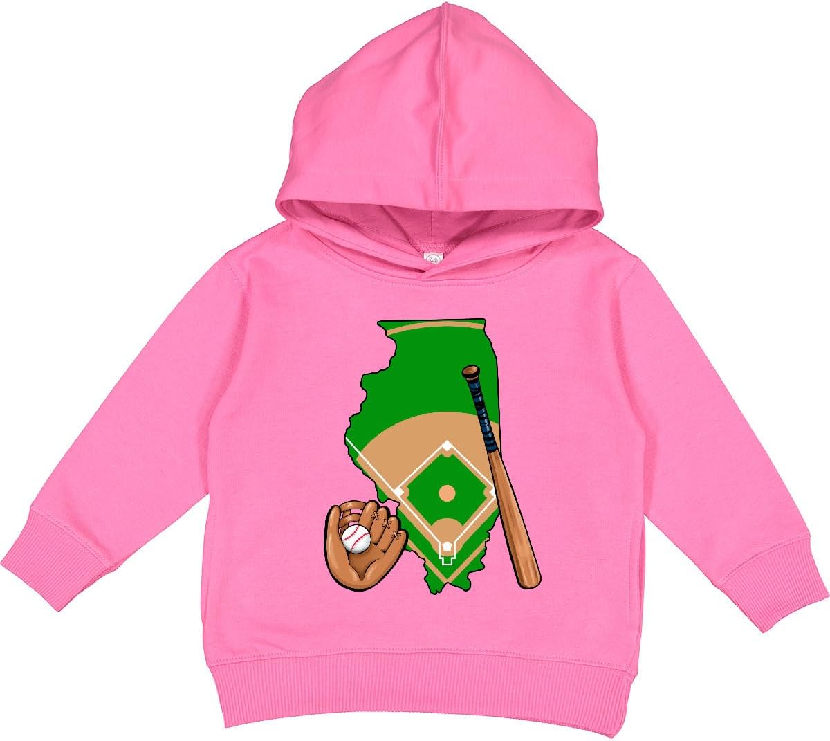 inktastic Illinois Baseball Diamond with Bat and Glove Toddler Hoodie