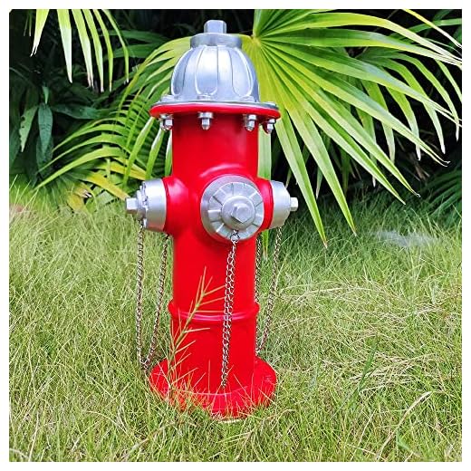 Claratut Resin Small Dog Fire Hydrant Puppy（Only Suitable for Puppies） Pee Post Training Statue ,14.5 inches Outdoor Garden Yard Lawn Ornament with 4 Stakes