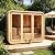 TaTalife 4-8Person Outdoor Square Sauna, Canadian Hemlock Outdoor Sauna,8 KW ETL Harvia Heater, Recliner, Porch,Waterprrof System, Double Reinforcement Relaxing Spa Experience
