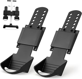 Rowing Machine Foot Pedals Replacement Pair for Fitness Bike Black | Plastic Pedal Plates, Anti Skid Design, Indoor Rower Parts, Wider Foot Support, Exercise Accessory