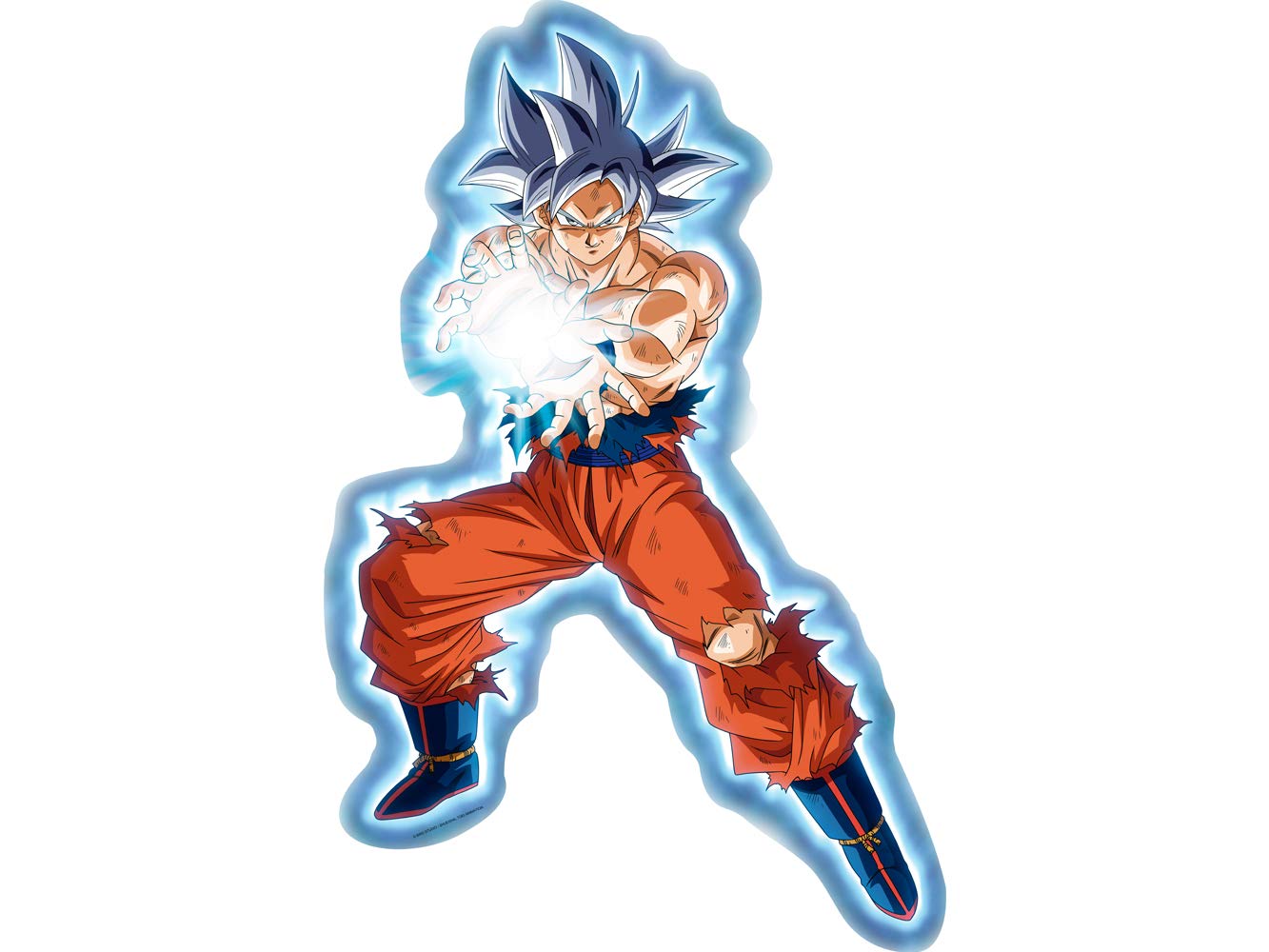 Vinilo de Pared Tamaño Real Dragon Ball Super Goku Ultra Instinto Onda Vital Producto Oficial | 111x170 cm |Vinilo para Paredes | Producto Original | Vinilo Adhesivo | Mural | Decoración Hogar | DBS