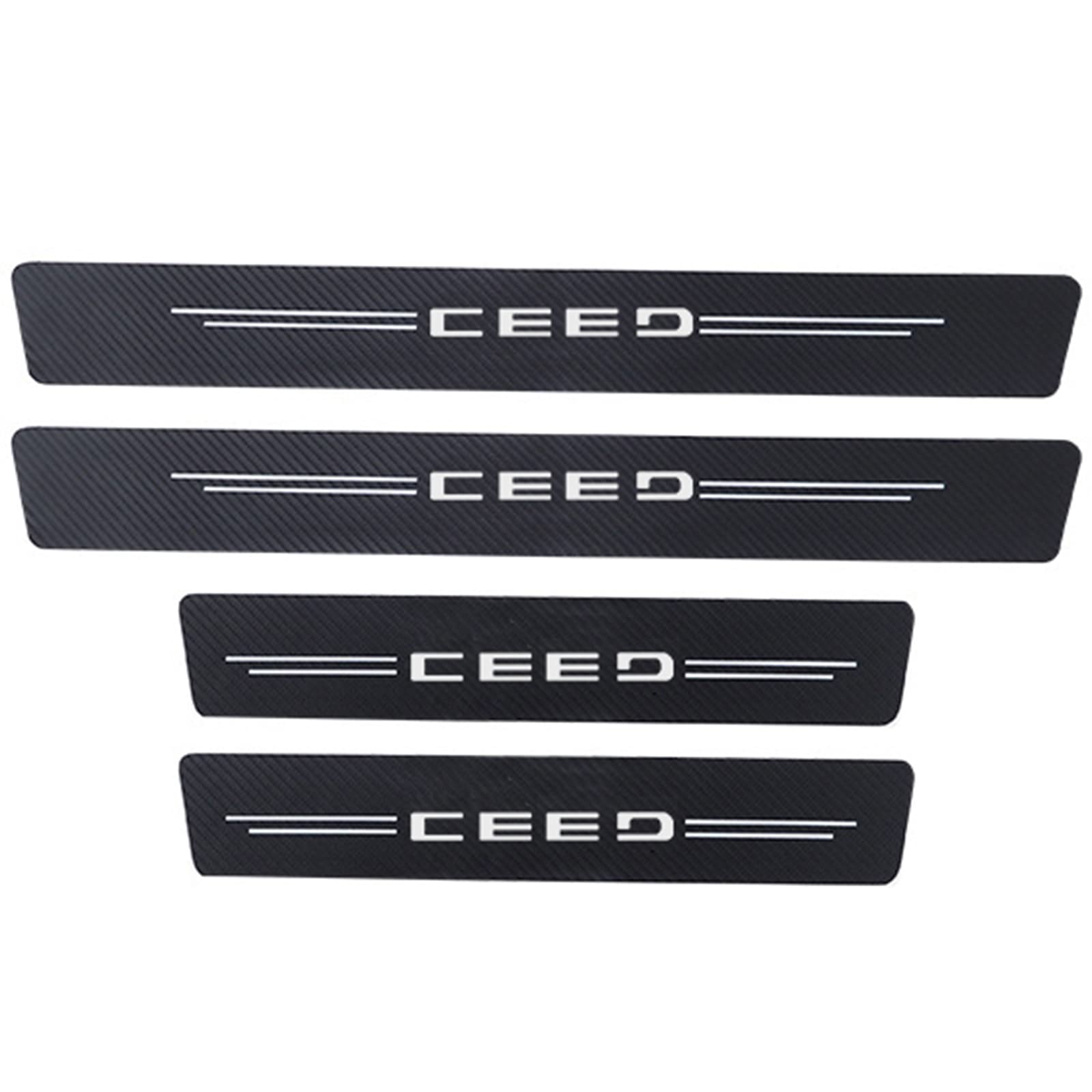 Eagleg Ceed Carbon Fiber Car Door Sill Protection For Ki-A Gt Gtline Xline Stonic Picanto Sportage Rio Soul, Car Welcome Door Door Sill Protection Sticker Decorative Styling Accessories,