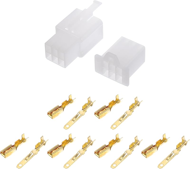 Kit de conector elétrico automotivo A ABSOPRO 6 pinos Série 2.8 branco – 12 terminais
