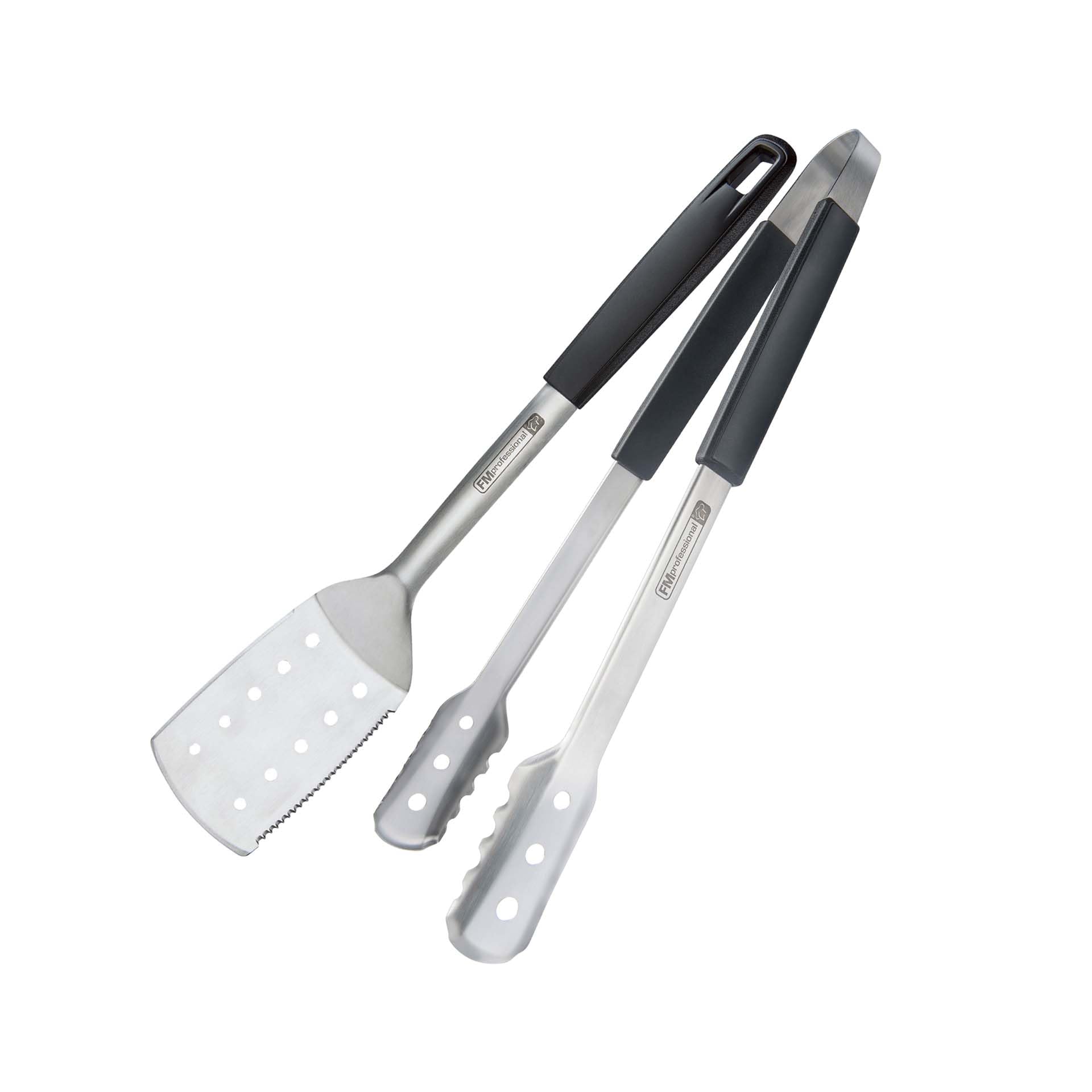 Fmprofessional Set utensili per barbecue, pinza multiuso e paletta forata, utensili da cucina lavabili in lavastoviglie, acciaio inossidabile, utensili BBQ resistenti alle alte temperature