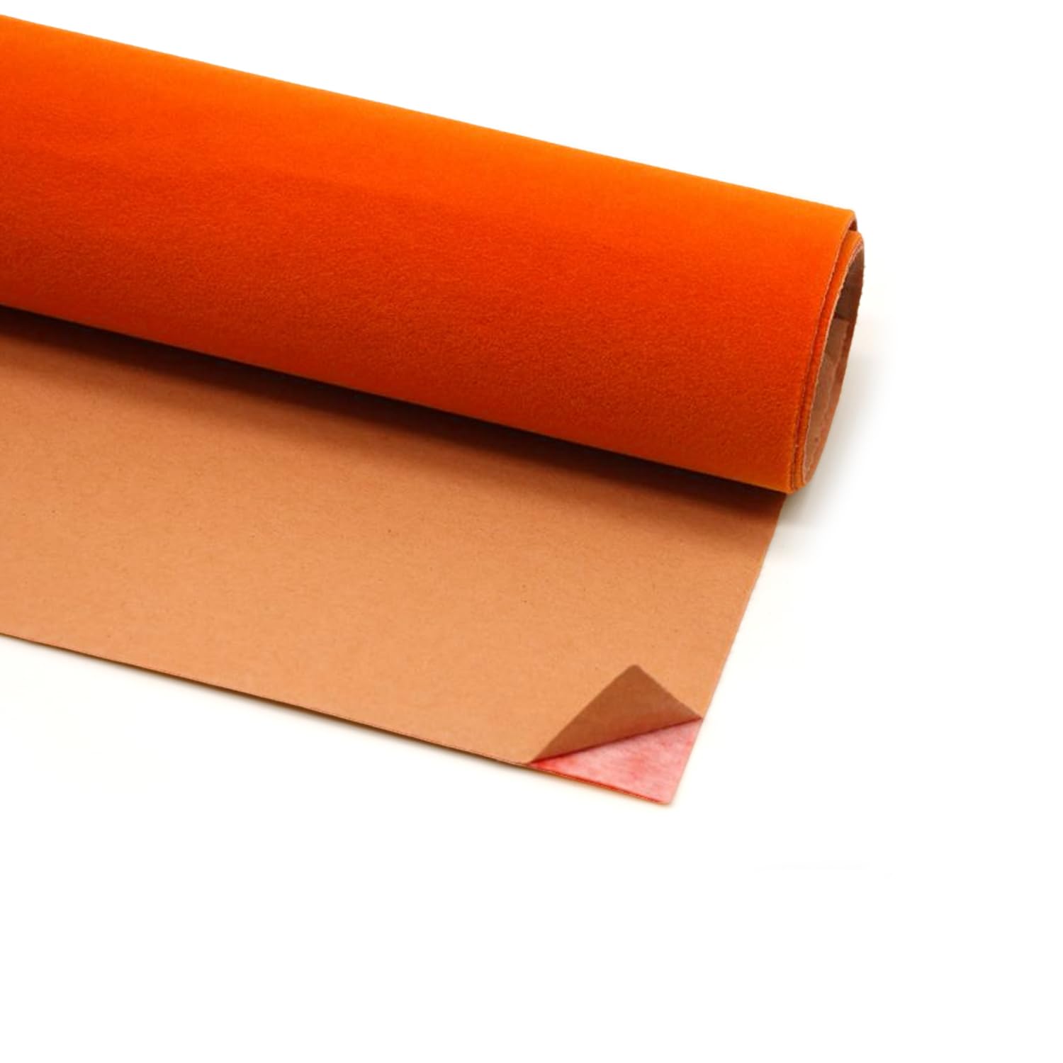 SKYPRO Self-Adhesive Velvet Fabric Sheets, 45x148cm Flocked Non-Woven Felt for Jewelry Box Liner, DIY Crafts, Decoration, Package - Orange