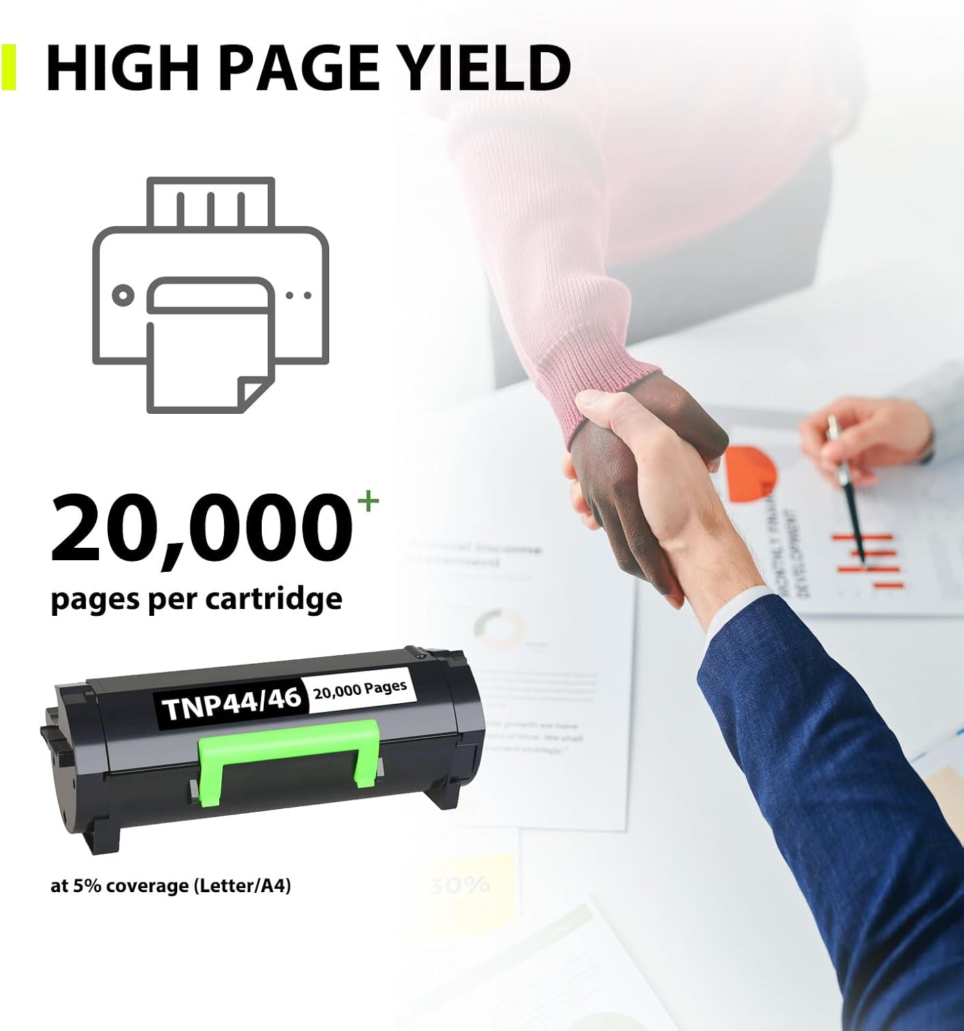 TNP44 TNP46 Toner Cartridge Compatible for Konica Minolta TNP 44 TNP-44 TNP 46 TNP-46 A6VK01F A6VK01W Work with for bizhub 4050 4750(20,000 Pages, 1 Pack)