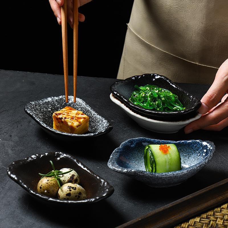 Serviertablett Japanische Gewürzschale Haushalt Keramik Gewürzschale Sojasauce Dish Essig Dish Dipping Dish Food Tray (A)