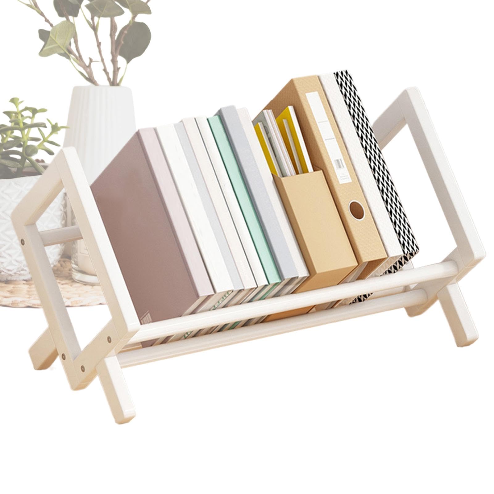 Libreria da tavolo, scaffale per libri da tavolo, organizer da scrivania per libri e , libreria compatta da scrivania con design inclinabile, perfetta per dormitori e uffici domestici