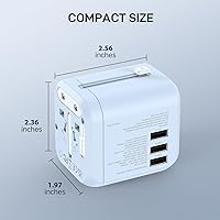 Vista 7 de EPICKA Adaptador de viaje universal de 35W con 2 tomas de CA, adaptador de enchufe de viaje europeo con carga rápida PD, adaptador de corriente