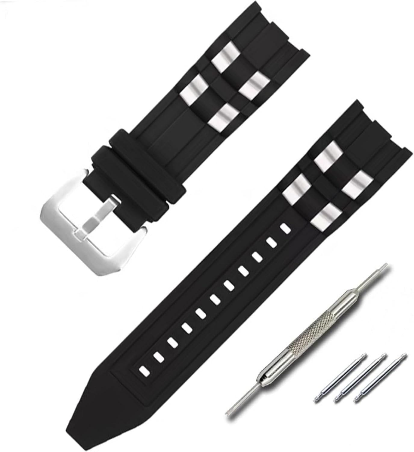 Rubber Watch Band Compatible with 26mm Invicta Pro diver Watch Model 6981, 6983, 6985, 6995 Replacement for Man Women