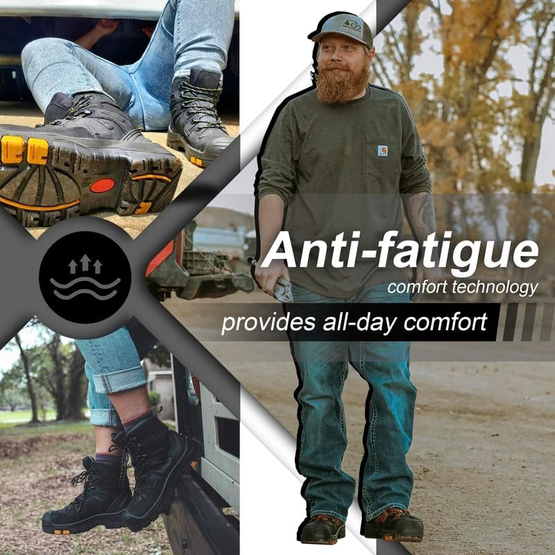 ROCKROOSTER Men's Woodland 6" Composite Toe Industrial & Construction Work Boots EH AK609 - Image 5