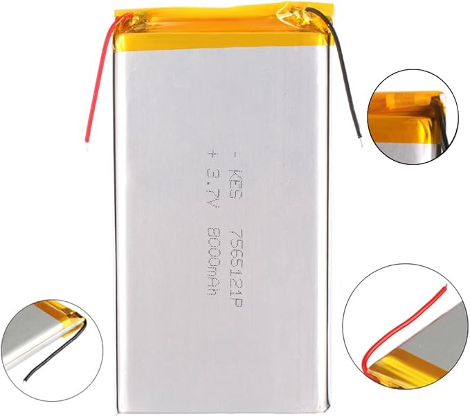 URNINAUEU 3.7V 8000mAh 7565121P Li-Polymer Battery Li-Po Rechargeable  Battery For MP4 GPS PAD DIY PSP Pocket PC Video game: Amazon.co.uk:  Electronics \u0026 Photo