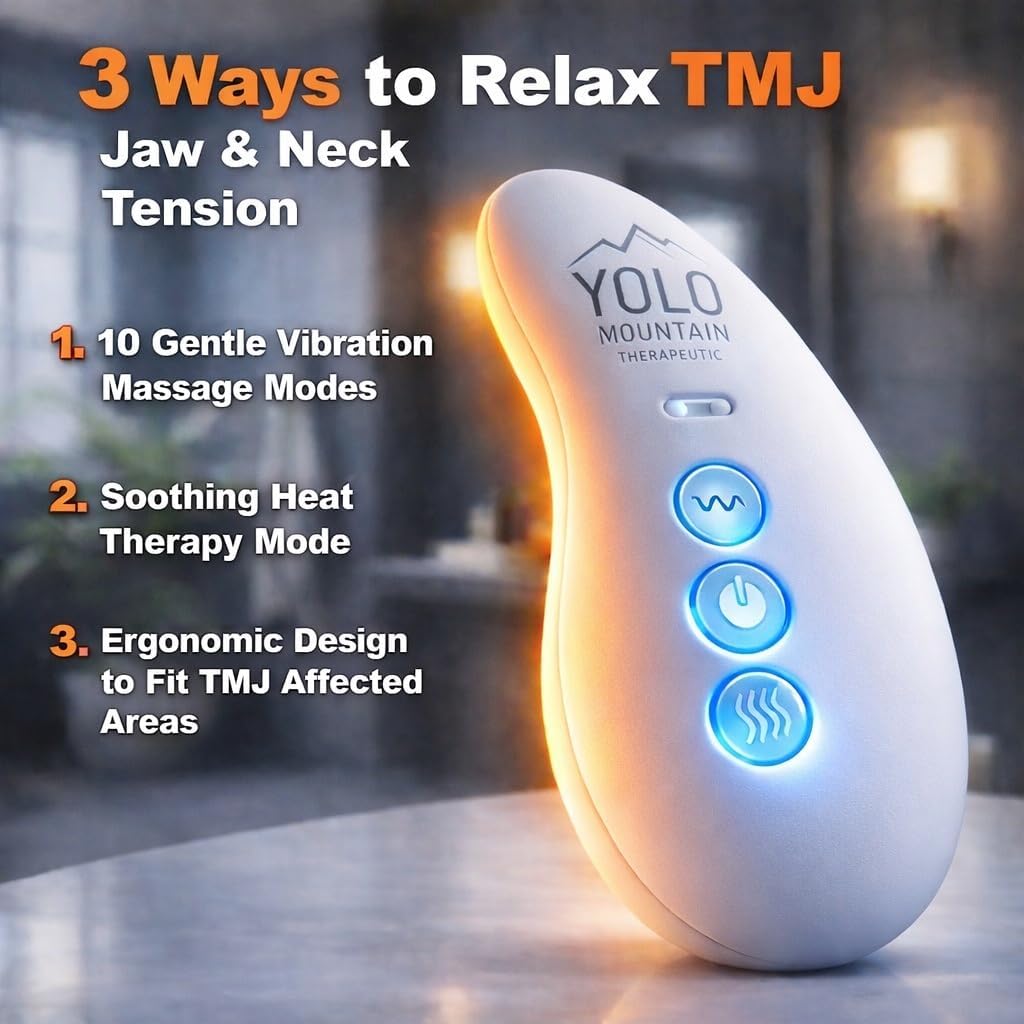 Yolo Mountain Therapeutic™ Premium TMJ Pain Relief Massager – Heated Jaw & Neck Massager with 10 Gentle Vibration Modes, Helps Relieve Jaw Pain, Tension & Headaches, Rechargeable & 100% Waterproof - Image 3