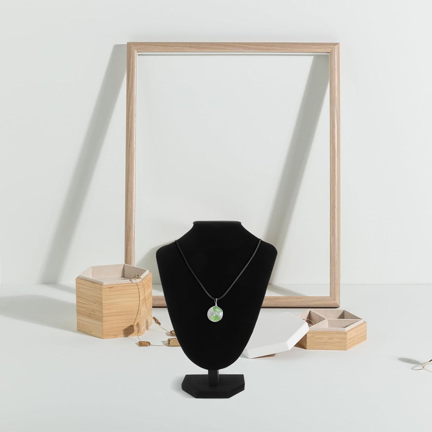 Alipis Jewelry Bust Display Holder Elegant Velour Necklace Organizer for Home Retail Lightweight Portable Jewelry Storage Stand for Necklaces Chains Bracelets