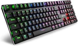 Sharkoon PureWriter RGB Mechanical Low Profile Keyboard (RGB Lighting, Blue Switch, Flat Keys, Lighting Effects, Detachable USB Cable) - Black