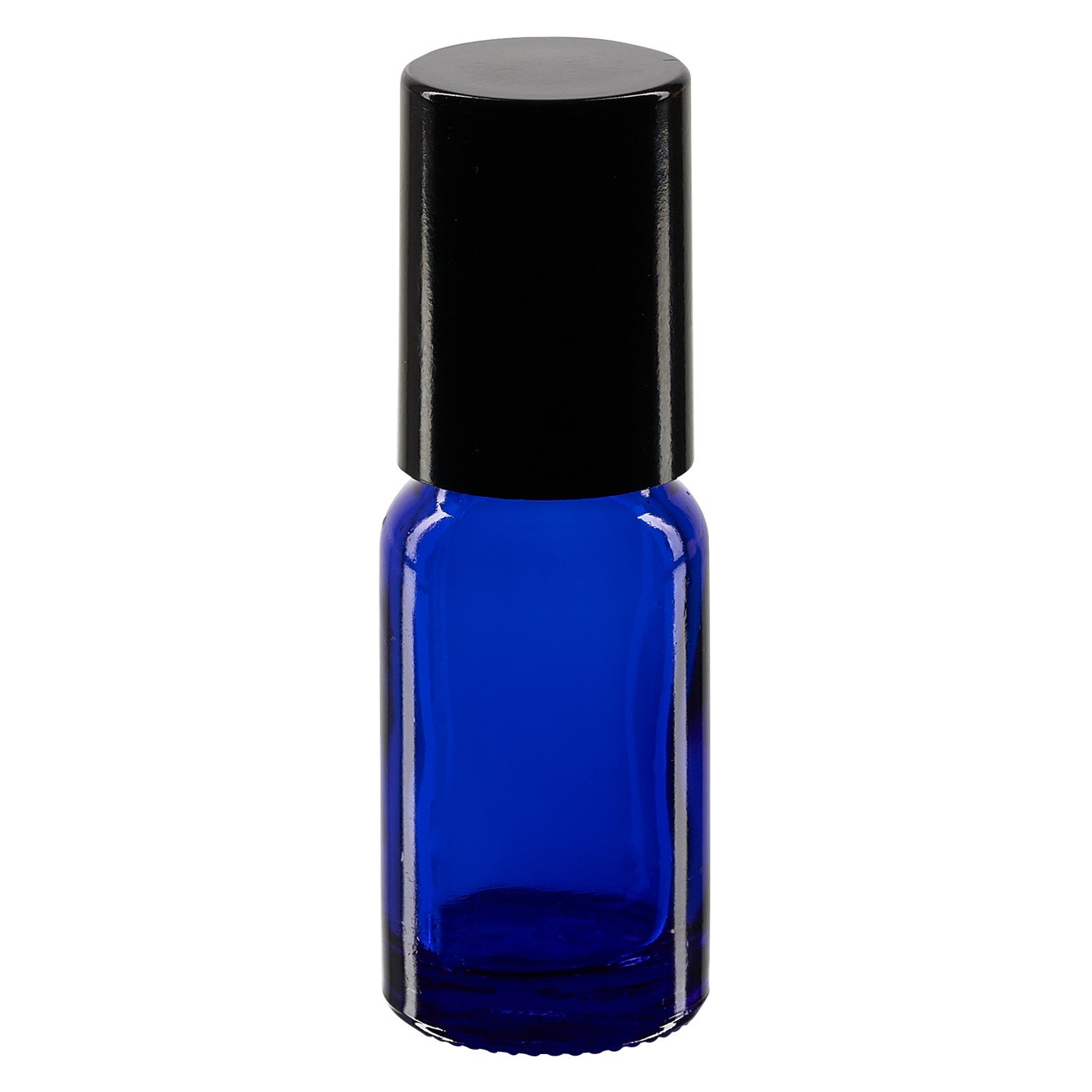 100x Glas Deostick mit blauer 10 ml Flasche, leerer Deo Roller - inkl. schwarzem Roll On Verschluss