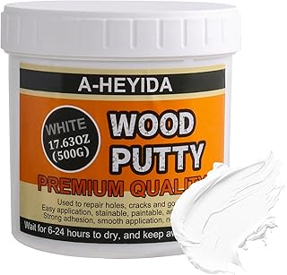 White Wood Filler - Wood Filler Putty Repair Kit, 17.63 Ounce Wood Filler Paintable, Stainable, Sandable, Quick Drying, Wood Putty for Restore Wood Cracks and Holes on Wooden Floor Furniture