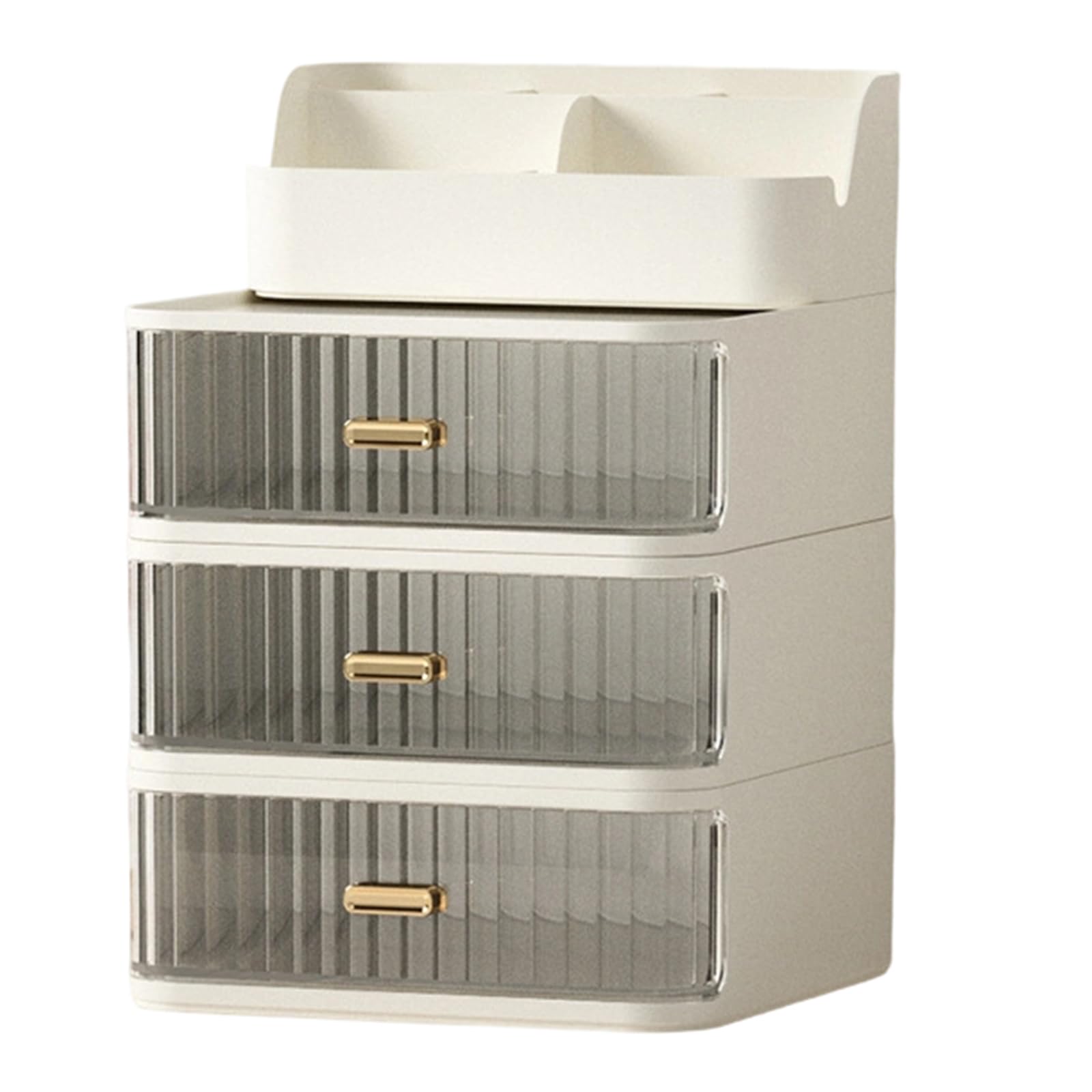 Desktop Makeup Organiser Storage Box with Clear Drawer Space Saving Stackable Cosmetics Container for Vanity Drawer Box