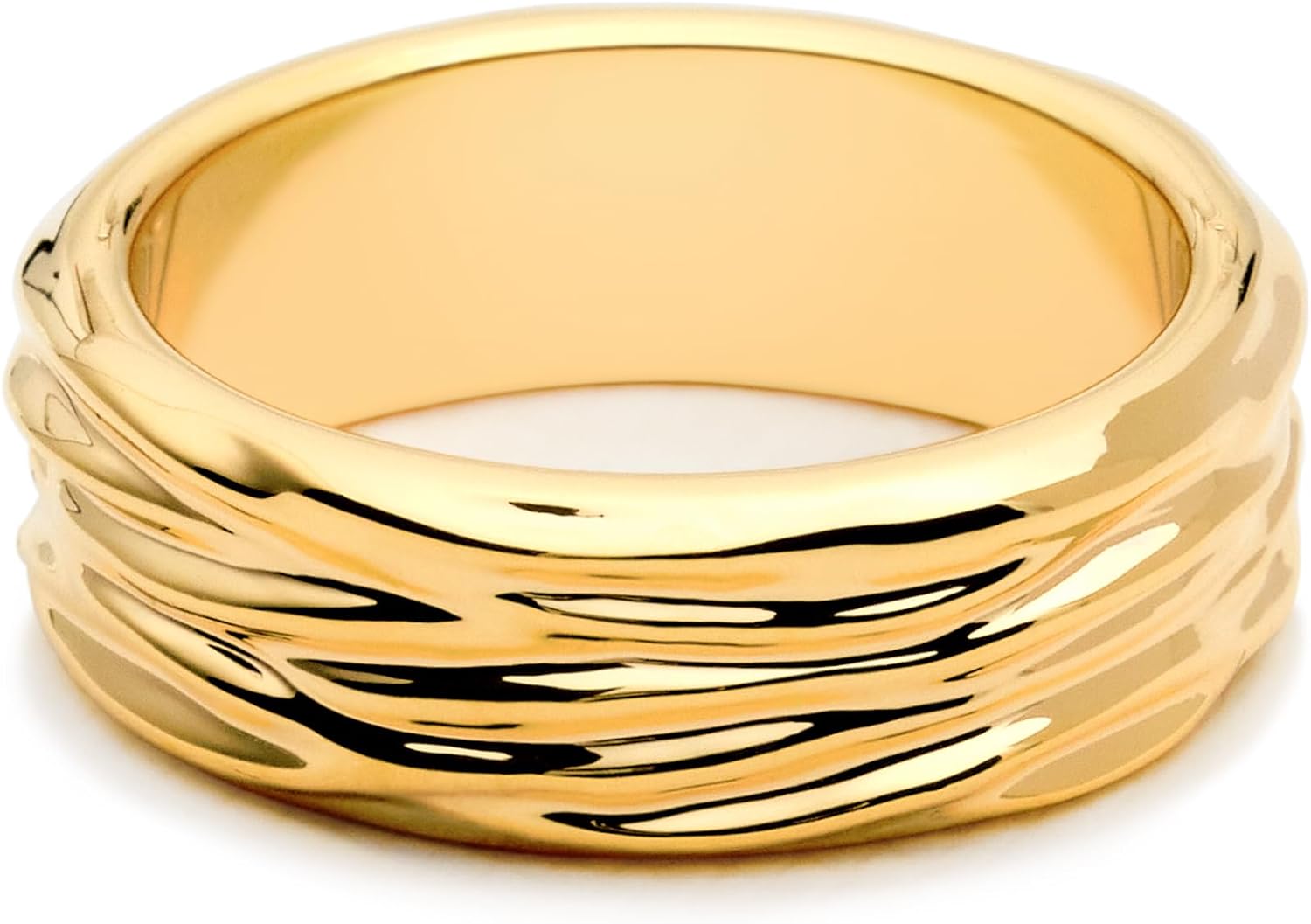 STORYJEWELLERY Gold Plated Band Ring for Women, Gold Plated Ring, Chunky Rings, Thick Rings for Women