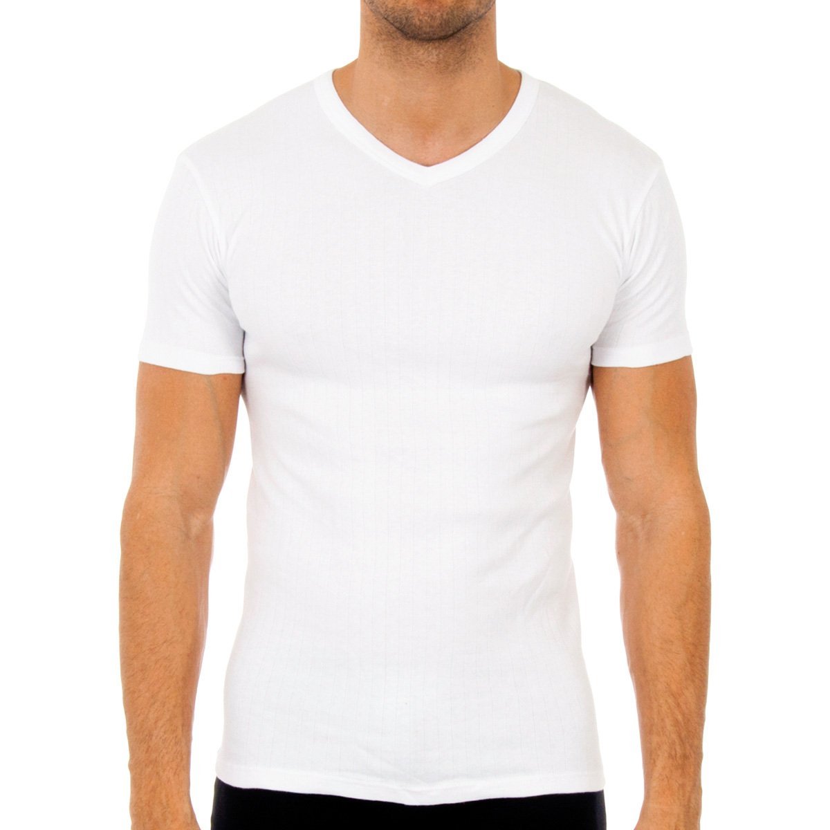 Abanderado Camiseta térmica manga corta cuello pico Algodón de invierno Hombre x1