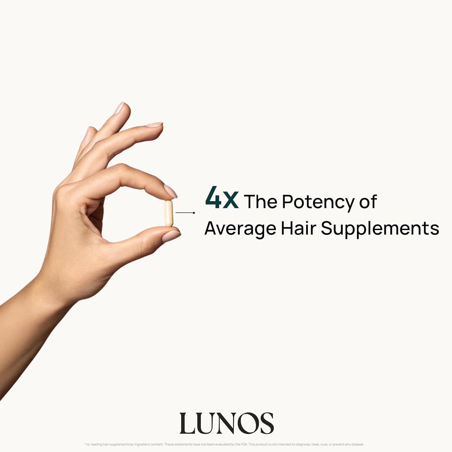 Lunos Grow Hair Growth Vitamins - 17 Ingredient Supplement with Biotin, Saw Palmetto, & Marine Collagen - Hair Growth Products for Women & Men - 1 Month Supply - Image 3