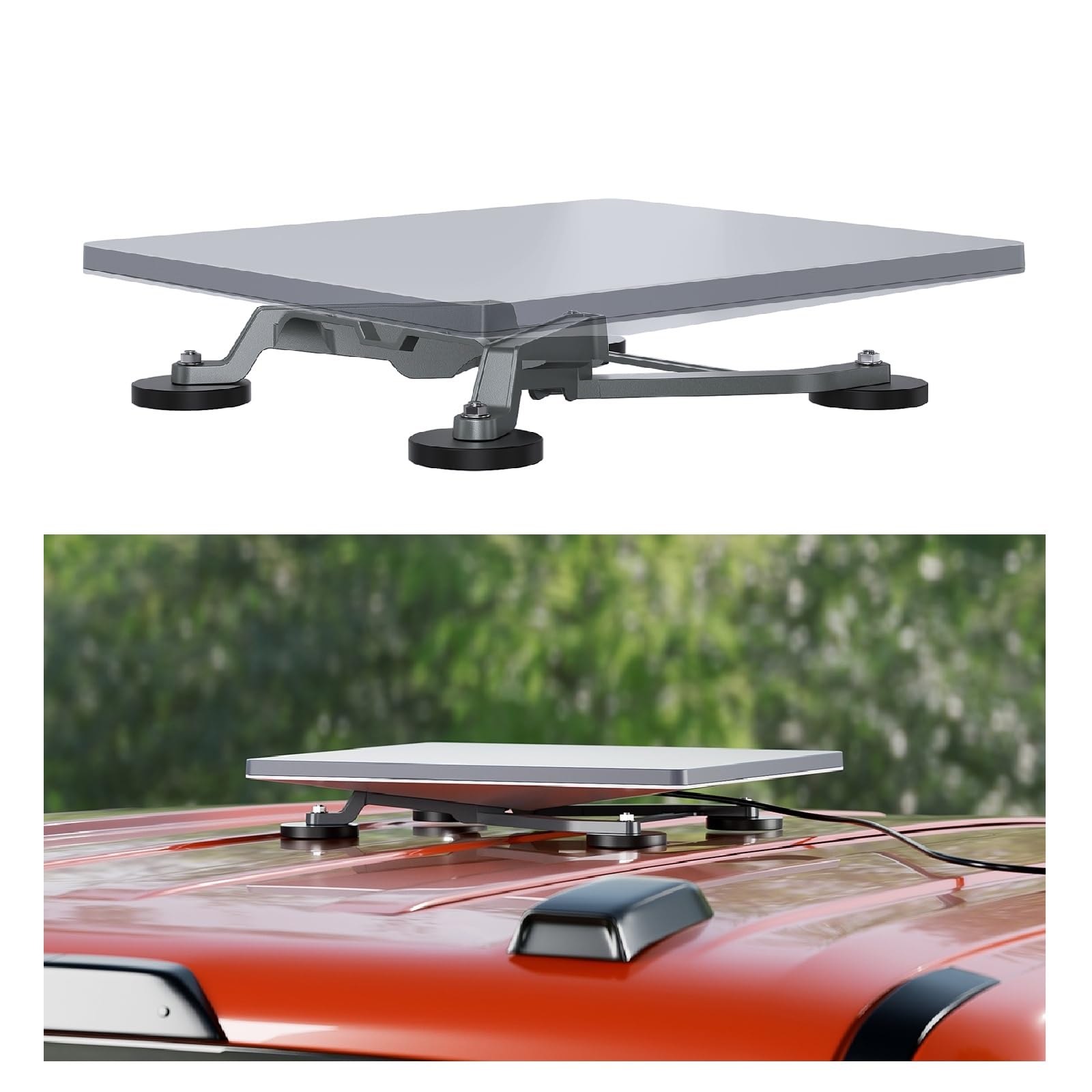 Starlink Mini-Halterung mit tragbarer, magnetischer Halterung aus Aluminiumlegierung – Hausdach, Wohnmobil, Autofenster, Sonnendächer, Starlink Mini-Halterung mit 66 mm starker Saugkraft (magnetisch)
