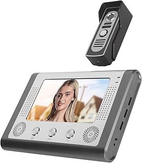 Sistema de Vídeo Porteiro, à Prova d'água de 7 Polegadas, Fácil de Instalar Intercomunicador de Duas Vias Com Fio Sistema de Campainha de Vídeo Porteiro para Escritórios Edifícios Públicos (plugue da ue)