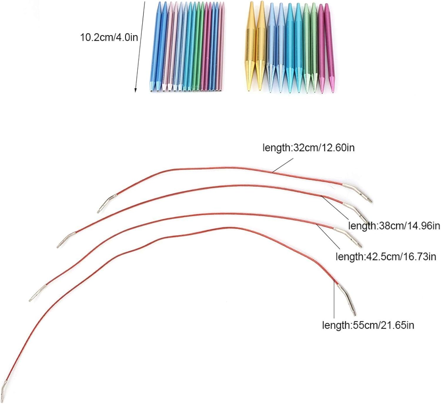 Aluminum Knitting Needle Kit 13 Pair Interchangeable Circular Knitting Needles Set with Ergonomic Handles Crochet Needles with Storage Case Knit Needles 2.75mm-10mm