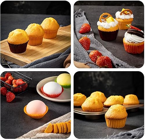 Miniatura 7 de Rainbow Standard Cupcake Liners 400 unidades de papel colorido para hornear, envoltorios desechables para cupcakes para vacaciones y fiestas