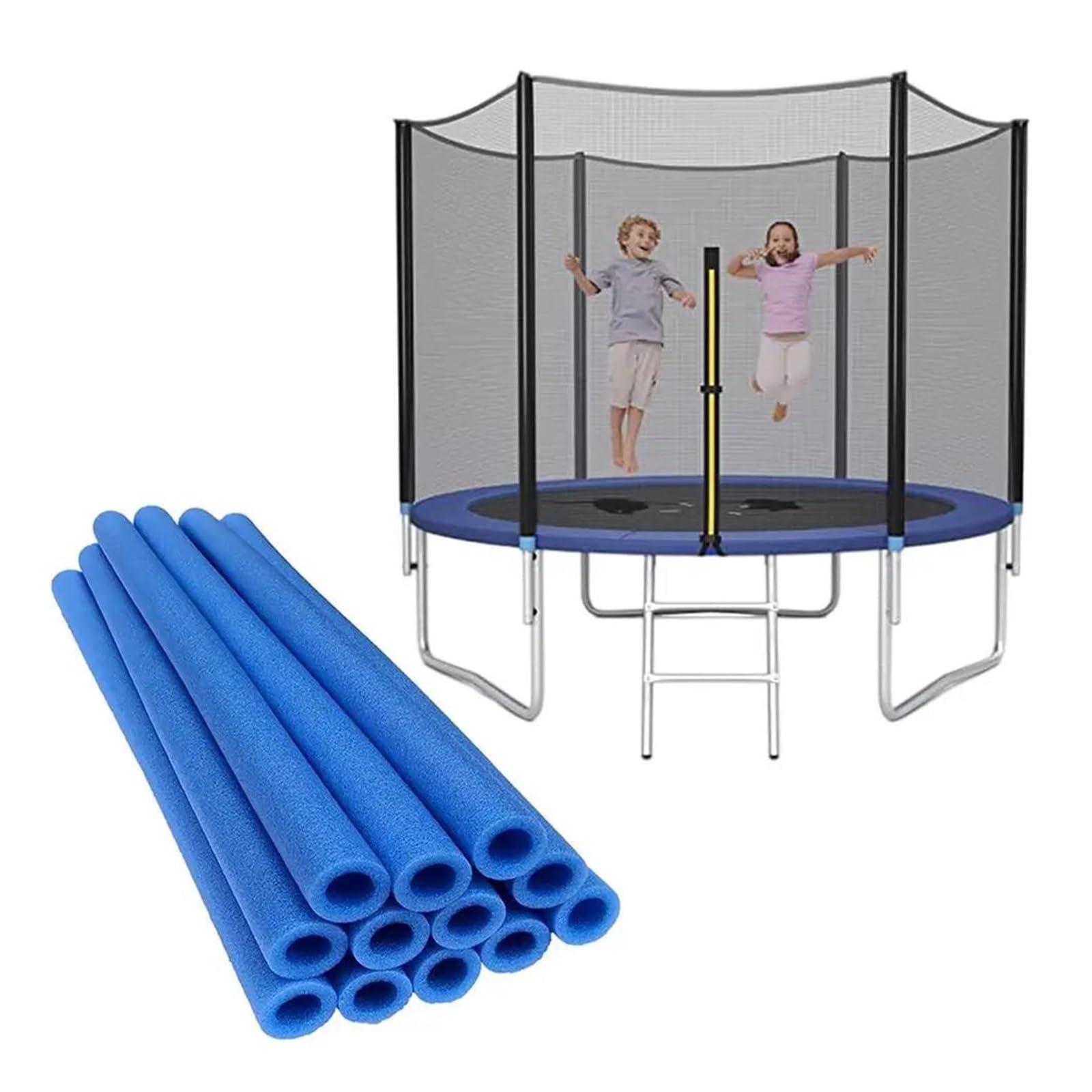 Accessori per Trampolino 12 Pezzi di Manicotti per Pali in Schiuma per Trampolino, Copertura Protettiva di Sicurezza per Palo in Schiuma