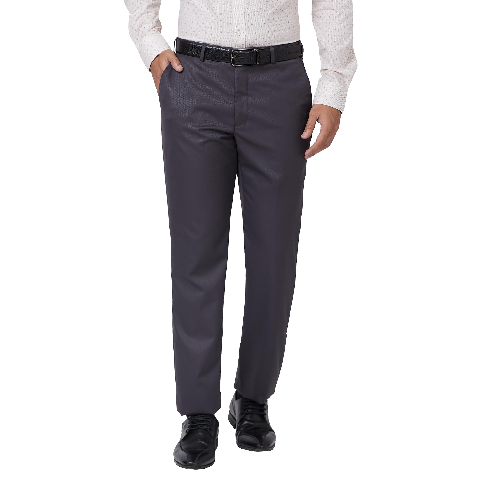 park avenue Men Mid Rise Polyester Blend Structure Pattern Smart Fit Flat Front Formal Trouser-picture-10