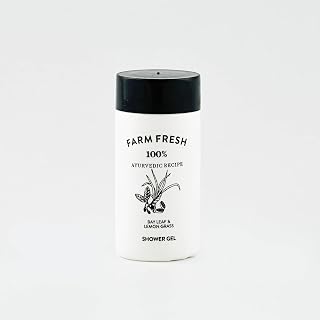 Farm Fresh 100% Ayurvedic Shower Gel – Bay Leaf & Lemongrass, Natural Body Wash for All Skin Types – 20ml Travel Size, Herbal Formula for Refreshing & Nourishing Skin Pack of 72
