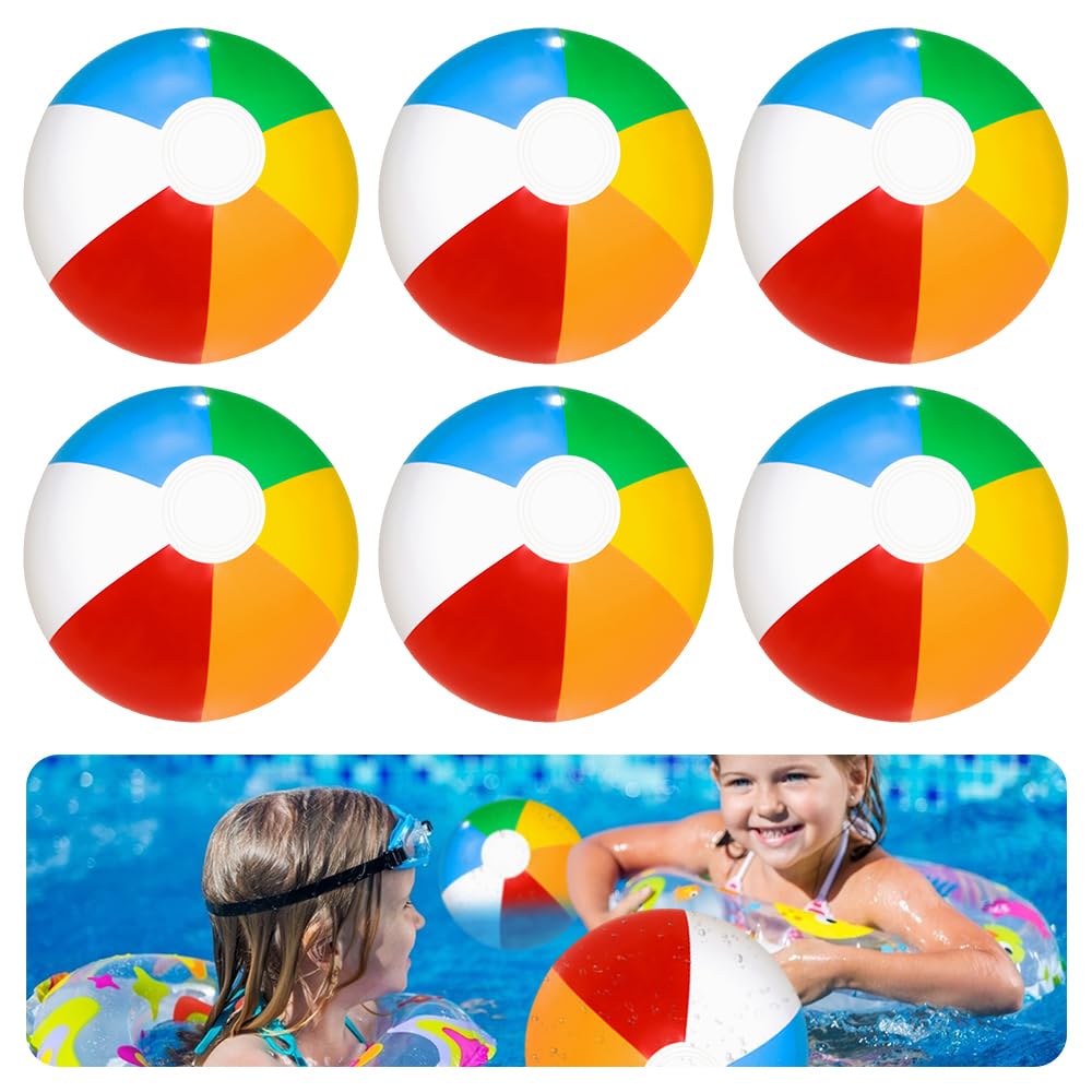 YANGUN 6 piezas Pelota de playa inflable, Panel Beach Ball, Juguetes de pelota de playa, Pelota de Playa Hinchable Beach para actividades al aire libre, juguetes de agua para fiestas de cumpleaños