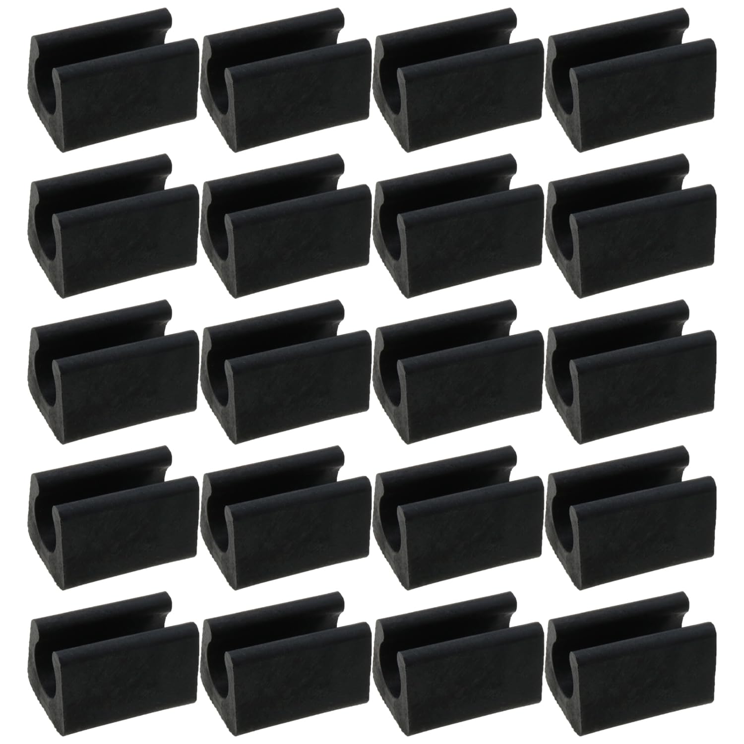 Heyous 20PCS Black Plastic U Shaped Floor Glides Tubing Caps