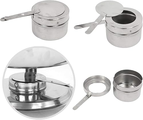 Miniatura 6 de ZENY Plato redondo 5 cuartos de galón, acero inoxidable, tamaño completo, charola de catering y buffet, Plateado