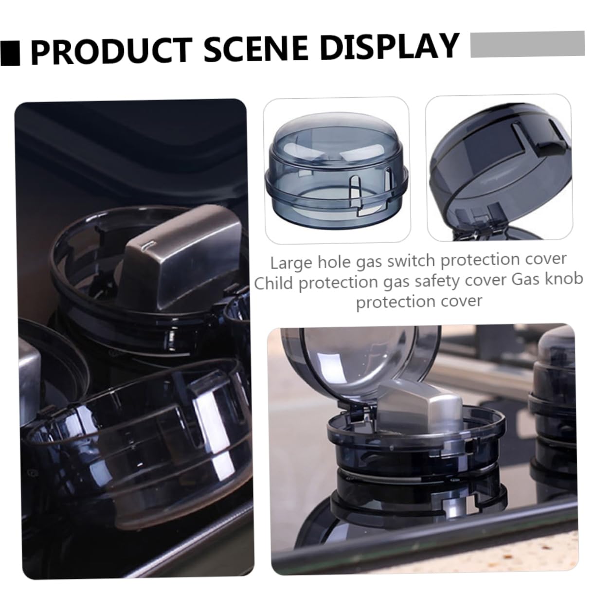 6Pcs Safety Stove Covers for Gas Knobs Childproof Kitchen Knob Guards Easy Install Non Adhesive Protection for Families Pets Blends with Any Decor