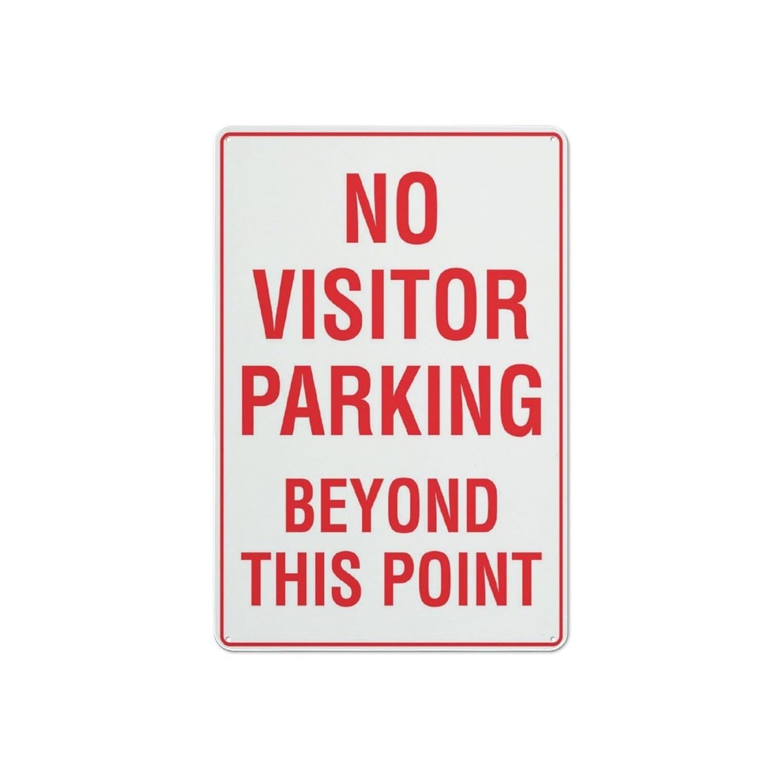 EKFBQBGW Private Parking Sign No Visitor Parking Beyond This Point Reflective Aluminum Sign for Residents Only Employee Parking Area Fade Resistant (8 X 12 inch)