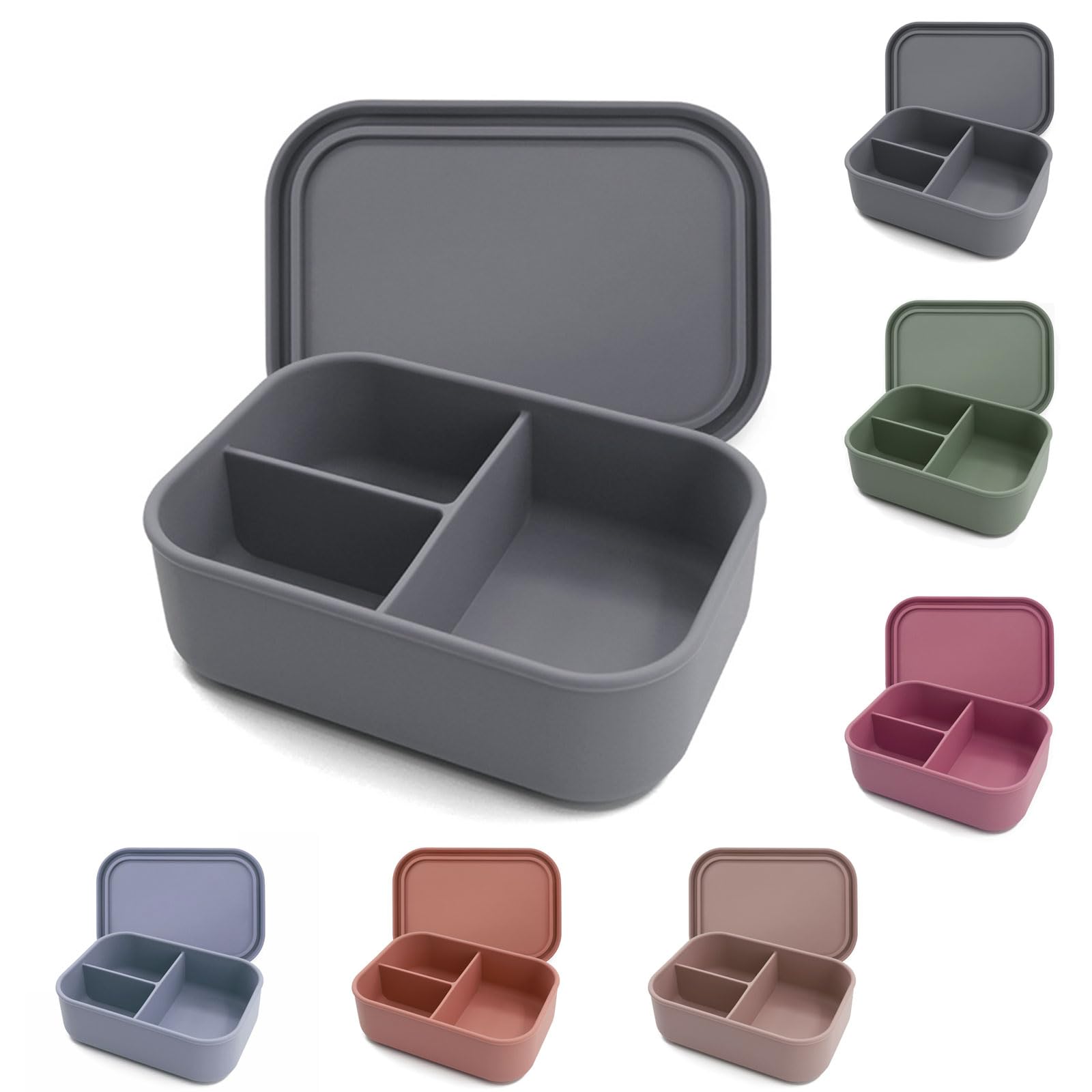 Bento Box In Silicone Con Scomparti 1200 Ml – Contenitore Pranzo A Prova Di Perdite, Lavabile In Lavastoviglie, Per Bambini E Adulti, Rosa - 4