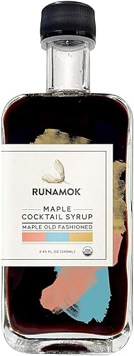 Runamok Jarabe de cóctel orgánico de arce ahumado antiguo Mezcladores de cóctel a base de arce sin alcohol Perfecto ahumado antiguo 845 onzas