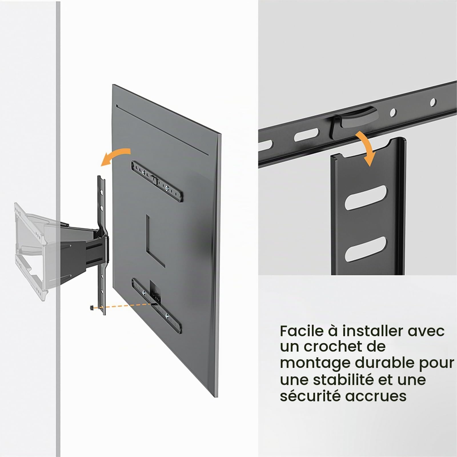 VALUE Support TV Mural, Ultra-Fin, 43-90 Pouces, jusqu'à 50 kg