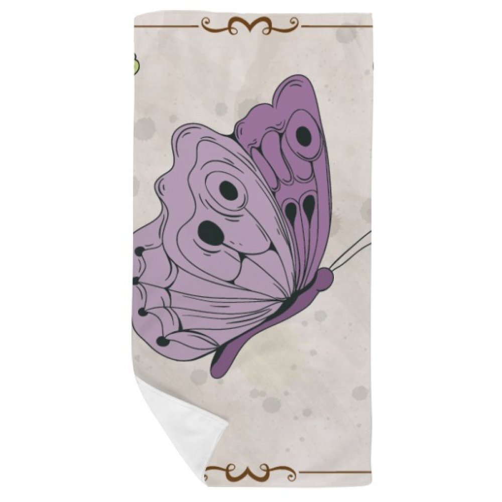Serviette de bain pour le sport et la toilette quotidienne au motif papillon imprimé