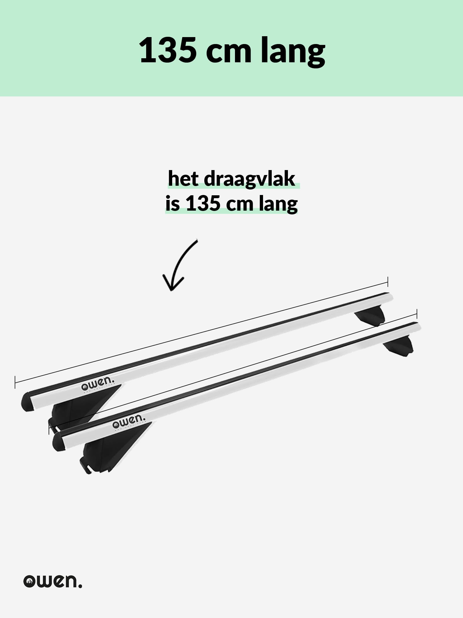 Menabo Prof dakdrager L 135cm bij