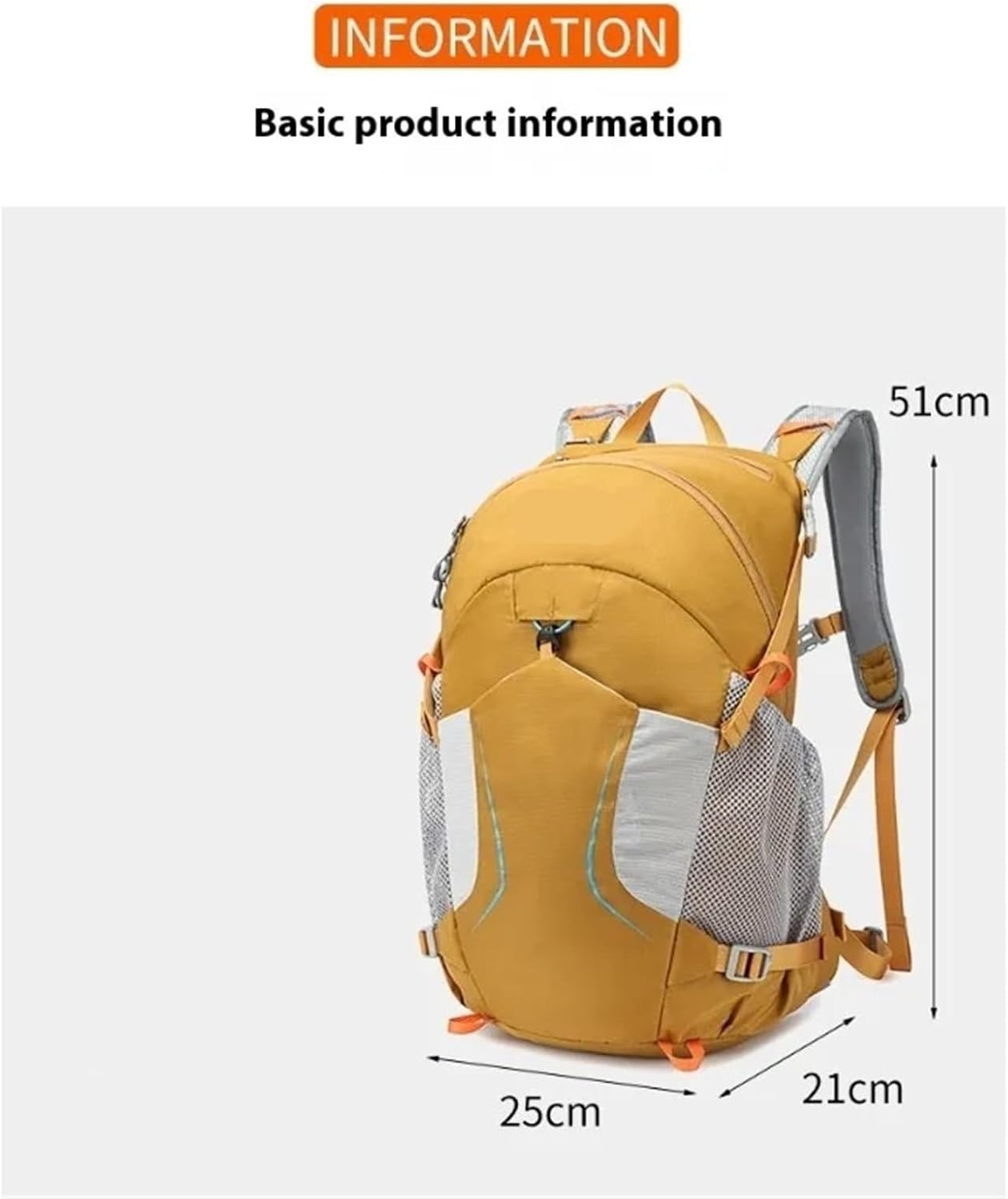 Lightweight Suspended Outdoor Backpack – For Mountaineering, Climbing, Cycling, Travel & Fishing(Black)